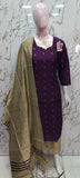 Mangalagiri handloom raw silk 3 pc Kurta Set